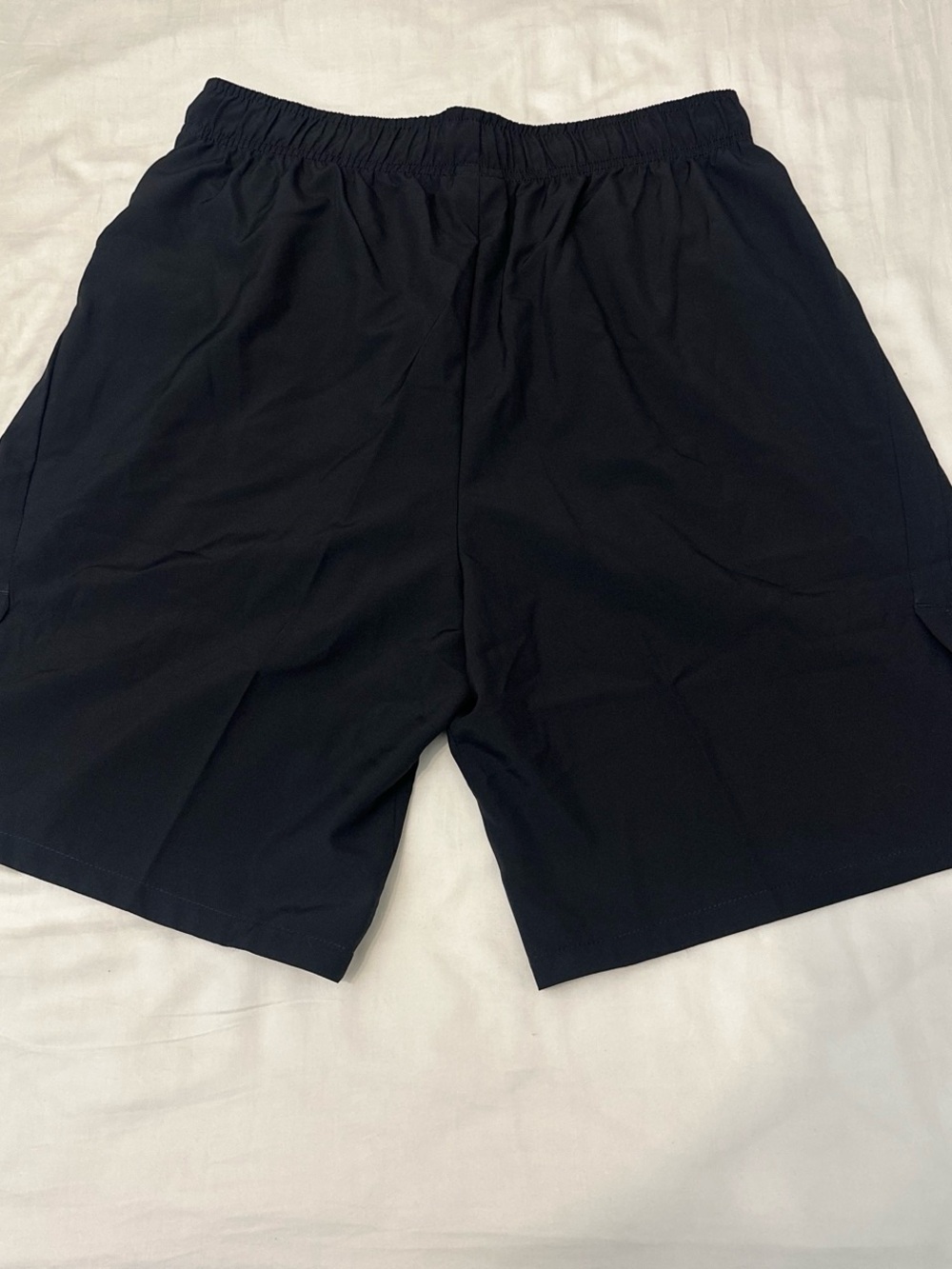 Men's Black Elastic-Waist Performance Shorts